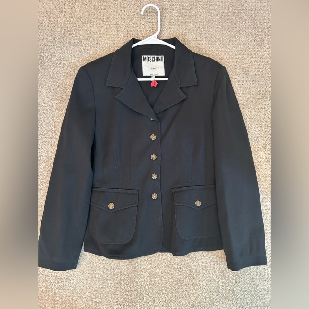 Moschino Classic Black Blazer with Gold Buttons - Picture 2 of 3